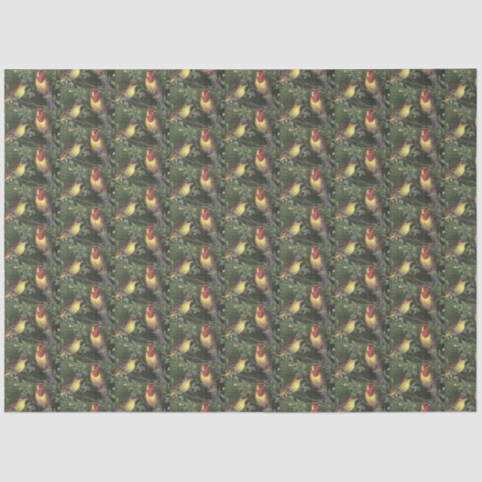 2羽の鳥をカラフル切り離す 薄葉紙 (正面)