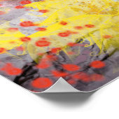 2羽の鳥オンさくらんぼ花枝 ポスター (角)