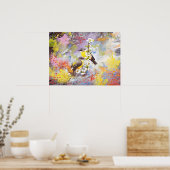 2羽の鳥オンさくらんぼ花枝 ポスター (キッチン)