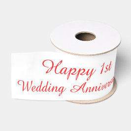 2羽の鳥パーソナライズされたの結婚周年記念リボン グログランリボン