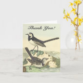 2羽の鳥、ヴィンテージ見て、"ありがとう! カード (黄色い花)