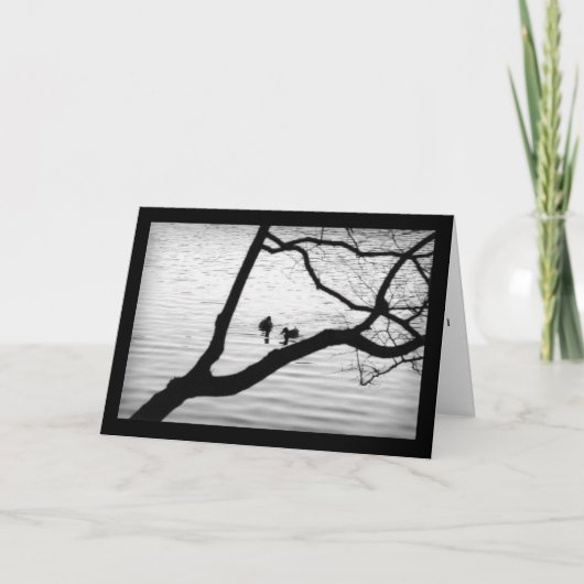 2羽の鳥-悔やみや弔慰 カード (正面)