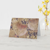 2羽の鳩 カード (黄色い花)