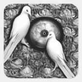 2羽の鳩 スクエアシール (正面)