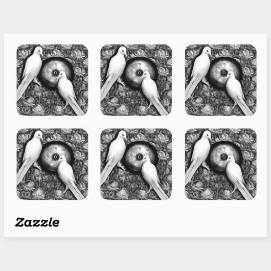 2羽の鳩 スクエアシール (シート)