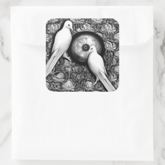 2羽の鳩 スクエアシール (バッグ)