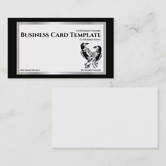 2羽の黒鳥ロゴRaven  名刺 (正面/裏面)