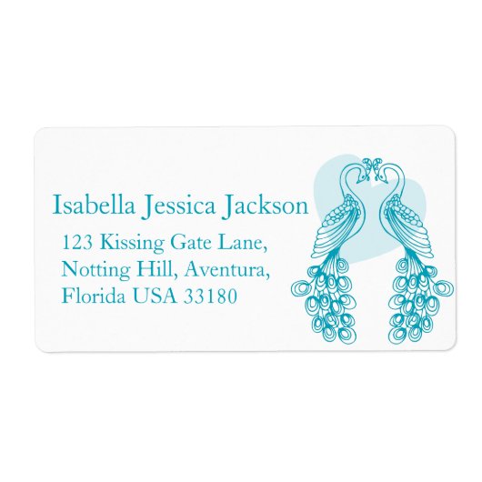 2羽結婚の返信ラベル ラベル (正面)