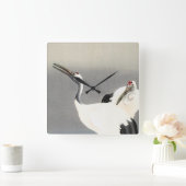 2羽鶴1900年~1930年大原光尊著 スクエア壁時計 (ホーム)