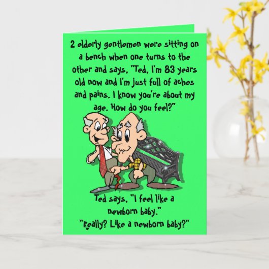 2老人 カード (黄色い花)