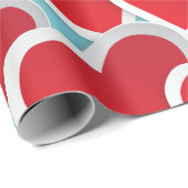 2脂肪赤いハート繰り返しパターンかわいい ラッピングペーパー (ロールコーナー)