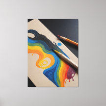 2色のペンチを持つ虹の波のスケッチ