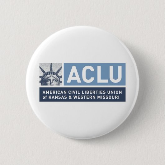 2色の関係団体のロゴ 缶バッジ (正面)