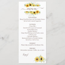 2色ひまわり結婚のメニュー