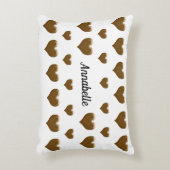 2色エレガント大型ブラシ付き金ゴールドハート アクセントクッション (正面(垂直))