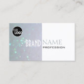 2色ホワイトライトブルーパールグリッター追加ロゴ 名刺 (正面)