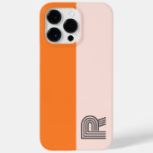 2色ミニマルブロックバラピンクオレンジモノグラム Case-Mate iPhoneケース (裏面)