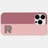 2色ミニマルブロックバラ金ゴールド赤面モノグラム Case-Mate iPhoneケース (裏面 (横))