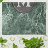 2色大理石モノグラム – カラーを選択 キッチンタオル (折り畳み)