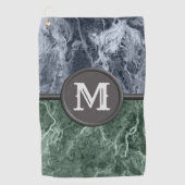 2色大理石モノグラム – カラーを選択 ゴルフタオル (正面)