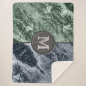 2色大理石モノグラム – カラーを選択 シェルパブランケット (正面)