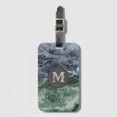 2色大理石モノグラム – カラーを選択 ラゲッジタグ (正面縦)