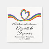 2花嫁は1つのレズビアンバチェロレッテより良い スタンダードカクテルナプキン (正面)