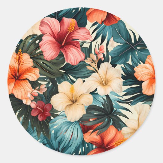 #2花柄 ラウンドシール (正面)