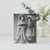 2芸者ガールズヴィンテージ日本の写真 ポストカード (スタンド正面)