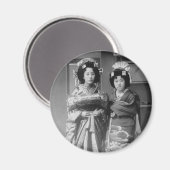 2芸者ガールズヴィンテージ日本の写真 マグネット (正面/裏面)