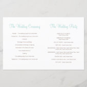 2蝶アクアティール（緑がかった色）グラフィック結婚式 プログラム (裏面)