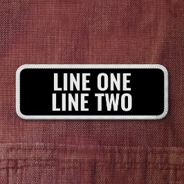 2行のカスタム文字 – 白黒パッチ ワッペン