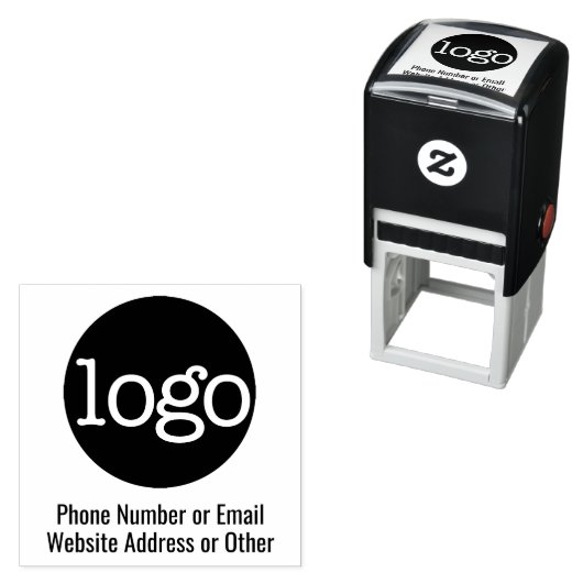 2行のテキストを使用したビジネスロゴ セルフインキングスタンプ (インサイチュ)