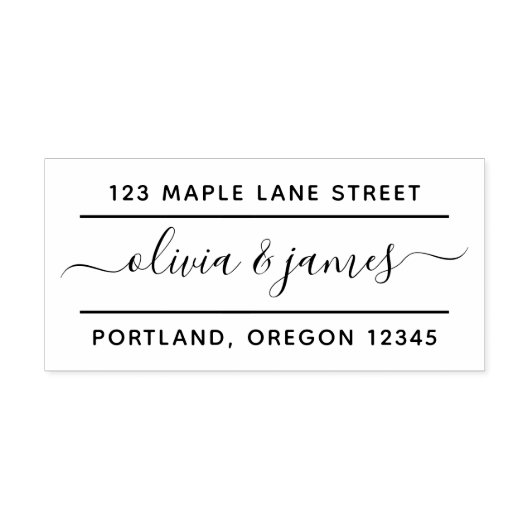 2行書道スクリプトカップル差出人住所 セルフインキングスタンプ (デザイン)