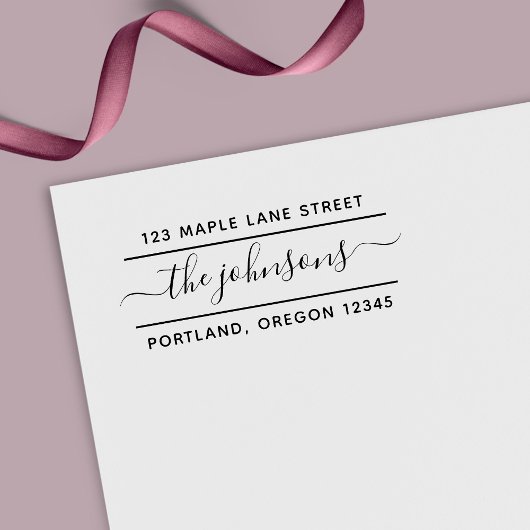 2行書道スクリプトファミリ差出人住所 セルフインキングスタンプ