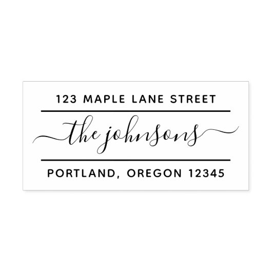 2行書道スクリプトファミリ差出人住所 セルフインキングスタンプ (デザイン)