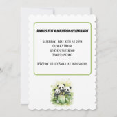 2親1子供 – 水彩家族誕生日 招待状 (裏面)