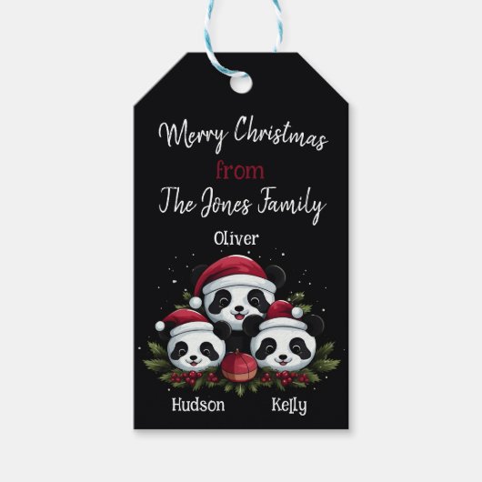 2親1子 – クリスマスファミリー ギフトタグ (正面)