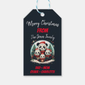 2親2子供 – クリスマスファミリー ギフトタグ (正面)