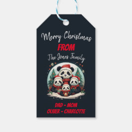 2親2子供 – クリスマスファミリー ギフトタグ