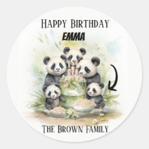 2親3子供 – 水彩家族誕生日