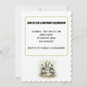 2親3子供 – 水彩家族誕生日 招待状 (裏面)