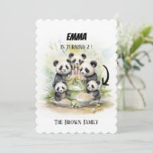 2親3子供 – 水彩家族誕生日 招待状 (スタンド正面)