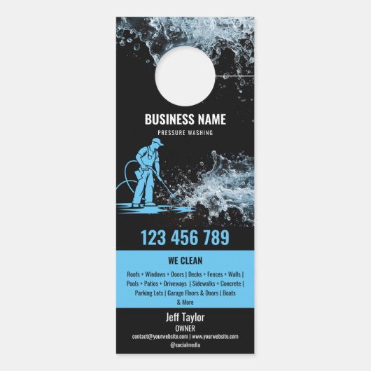 2言語圧力洗浄力洗浄ルーフ ドアノブサイン (裏面)