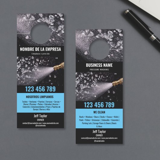 2言語圧力洗浄力洗浄ルーフ ドアノブサイン