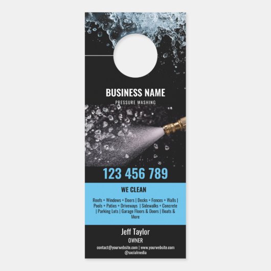 2言語圧力洗浄力洗浄ルーフ ドアノブサイン (正面)