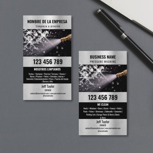 2言語圧力洗浄力洗浄ルーフ 名刺