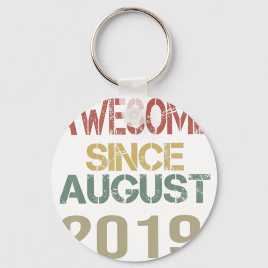 2誕生日2歳8月素晴らしからヴィンテージ キーホルダー (正面)