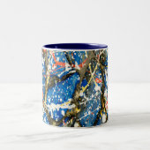 2調子のコーヒー・マグの抽象芸術を絵を描く滴り ツートーンマグカップ (中央)