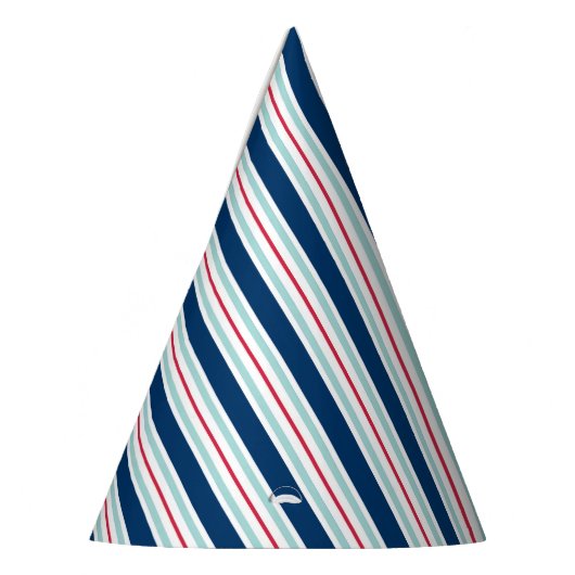 2調子青および赤のストライプのパーティーの帽子 パーティーハット (左)